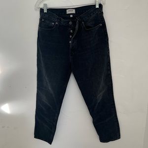 Aritzia black denim button up jeans